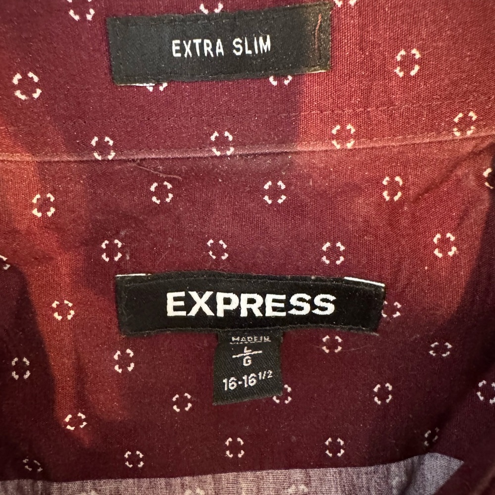 Express Maroon Patterned Shirt - image 2